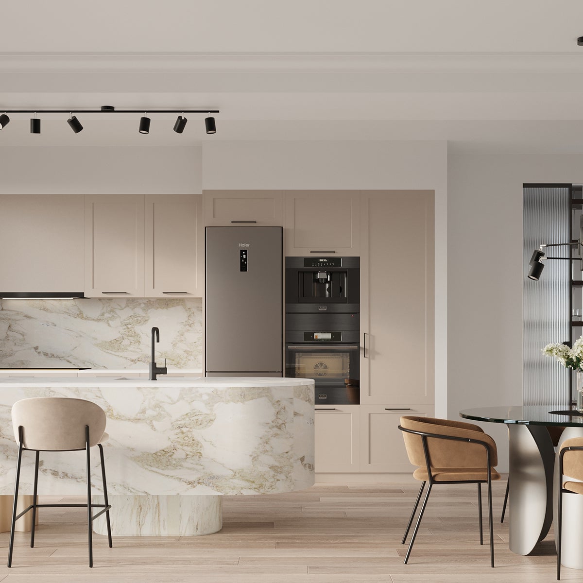 Żyrandol TORIM 6 czarny LED 4000K - 77x77x125cm Sollux - 5