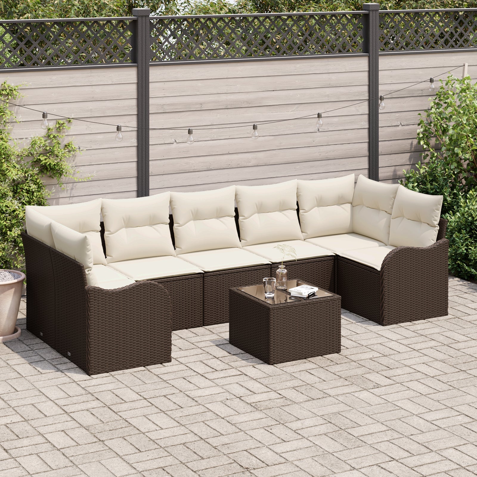 Zestaw Sof na Ogród Brązowy 55 x 55 x 37 cm polirattan vidaXL