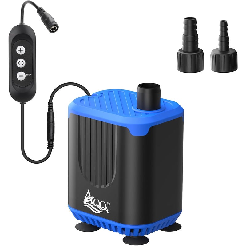 Zanurzeniowa pompa wodna 1600L/H z kontrolerem, regulowany przepływ z 4 prędkościami, mini cicha pompa fontannowa do oczka wodnego 15W