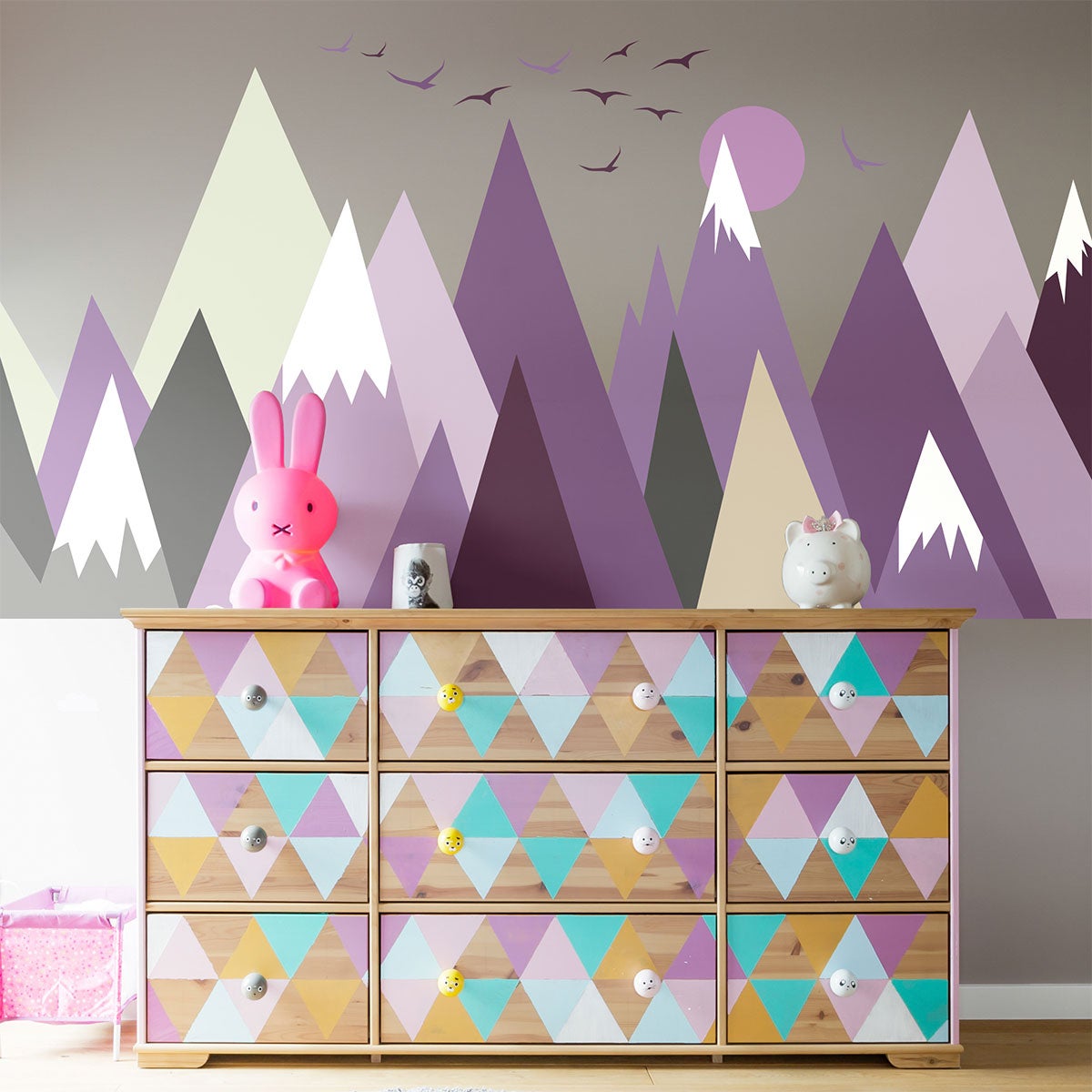 Stickers enfant montagnes scandinaves jazka 120 x 180 cm - 3