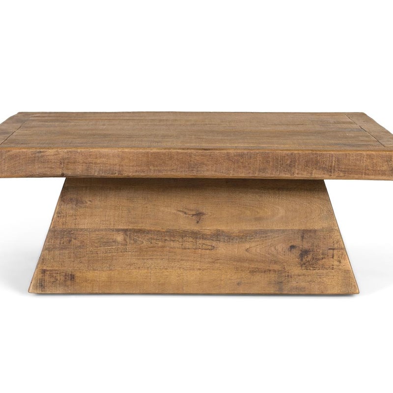 Table basse carrée en bois de manguier masyw, finition naturelle