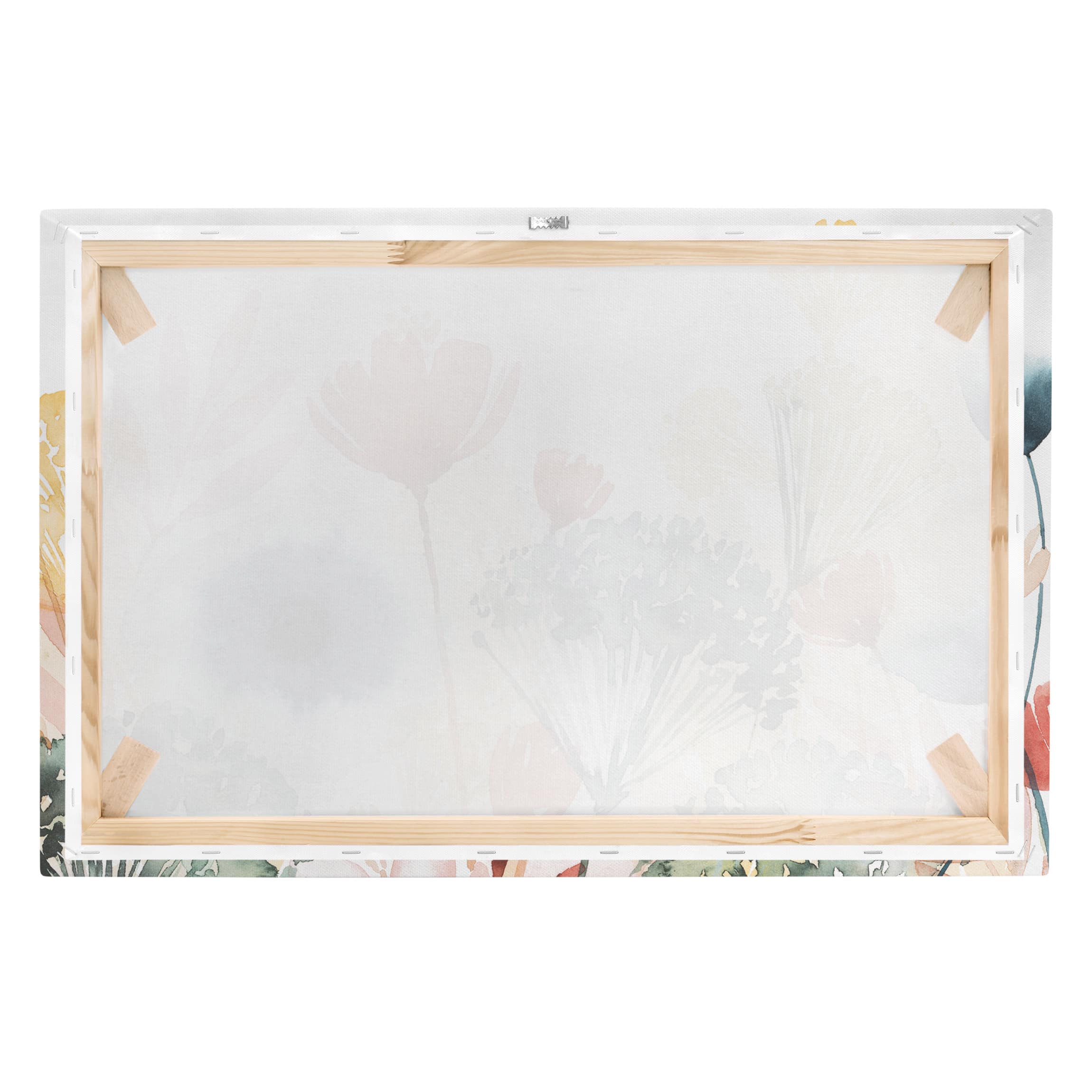 Impression sur toile tableau sur toile châssis blanc botanique fleur aquarelle campagne peinture 1 salon 60 x 40 cm - 7