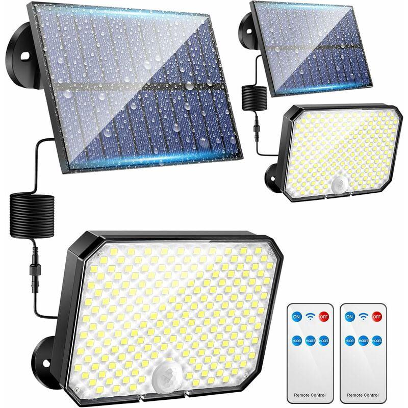 Zewnętrzna lampa solarna z czujnikiem ruchu sztuki LED LM zewnętrzna lampa solarna tryby i pilot zdalnego sterowania zewnętrzne oświetlenie solarne
