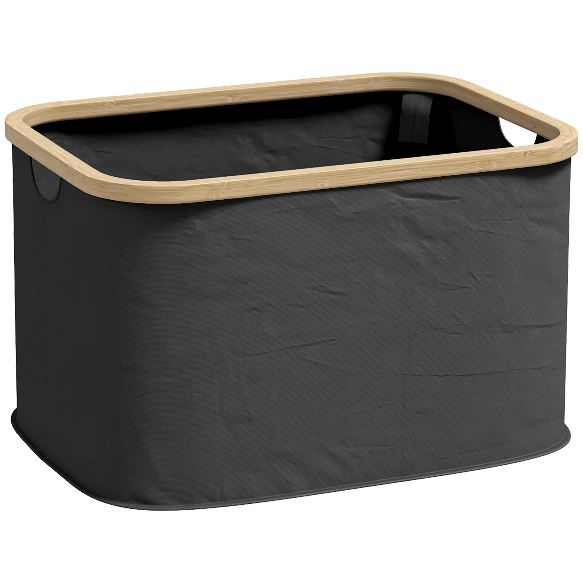 HOMCOM Panier à linge double pliable 80 L corbeille à linge sale avec