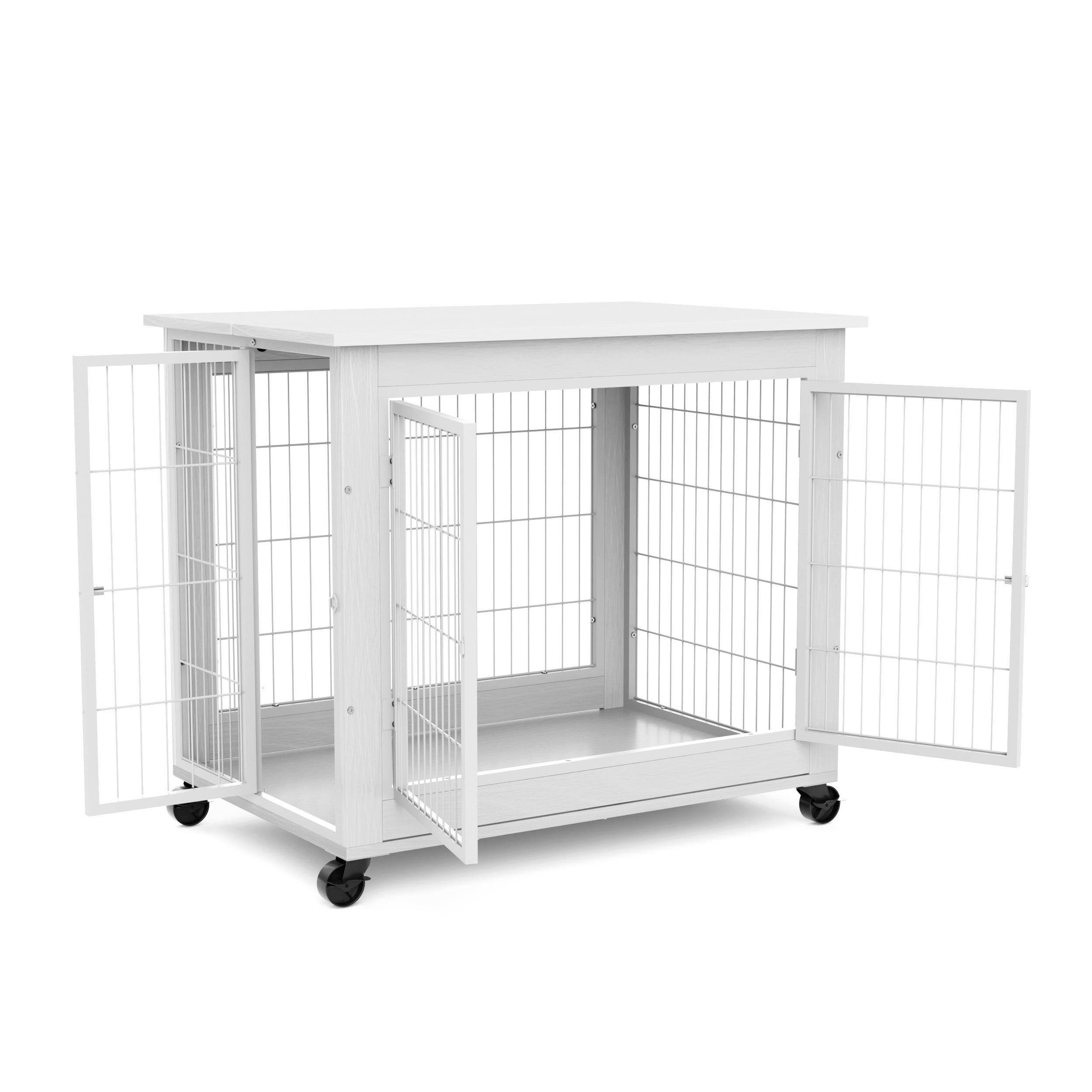 Moradia para Cão im Möbelstil, Canil de Madeira-Tisch mit Doppeltür, Hundehütte für den... - 8
