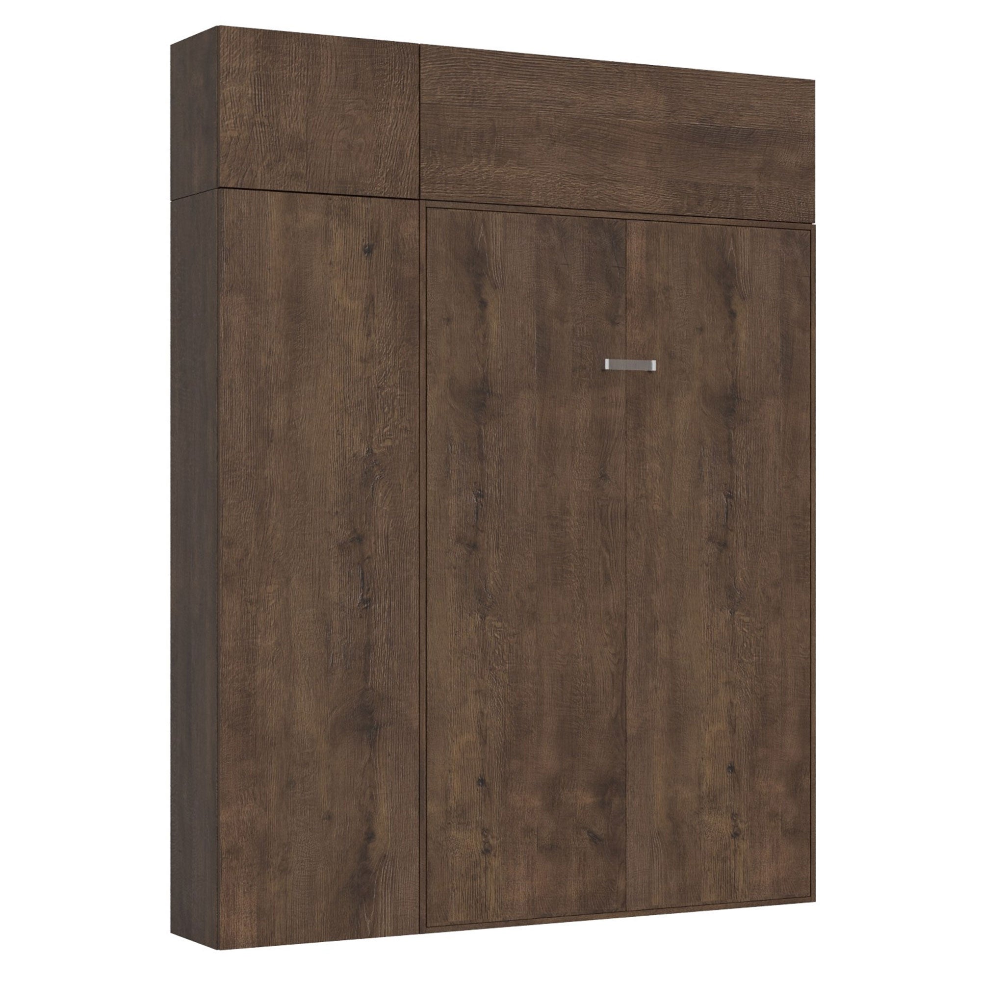 120 Kentaro Walnut bed with column - vasistas wall unit - wall unit above column