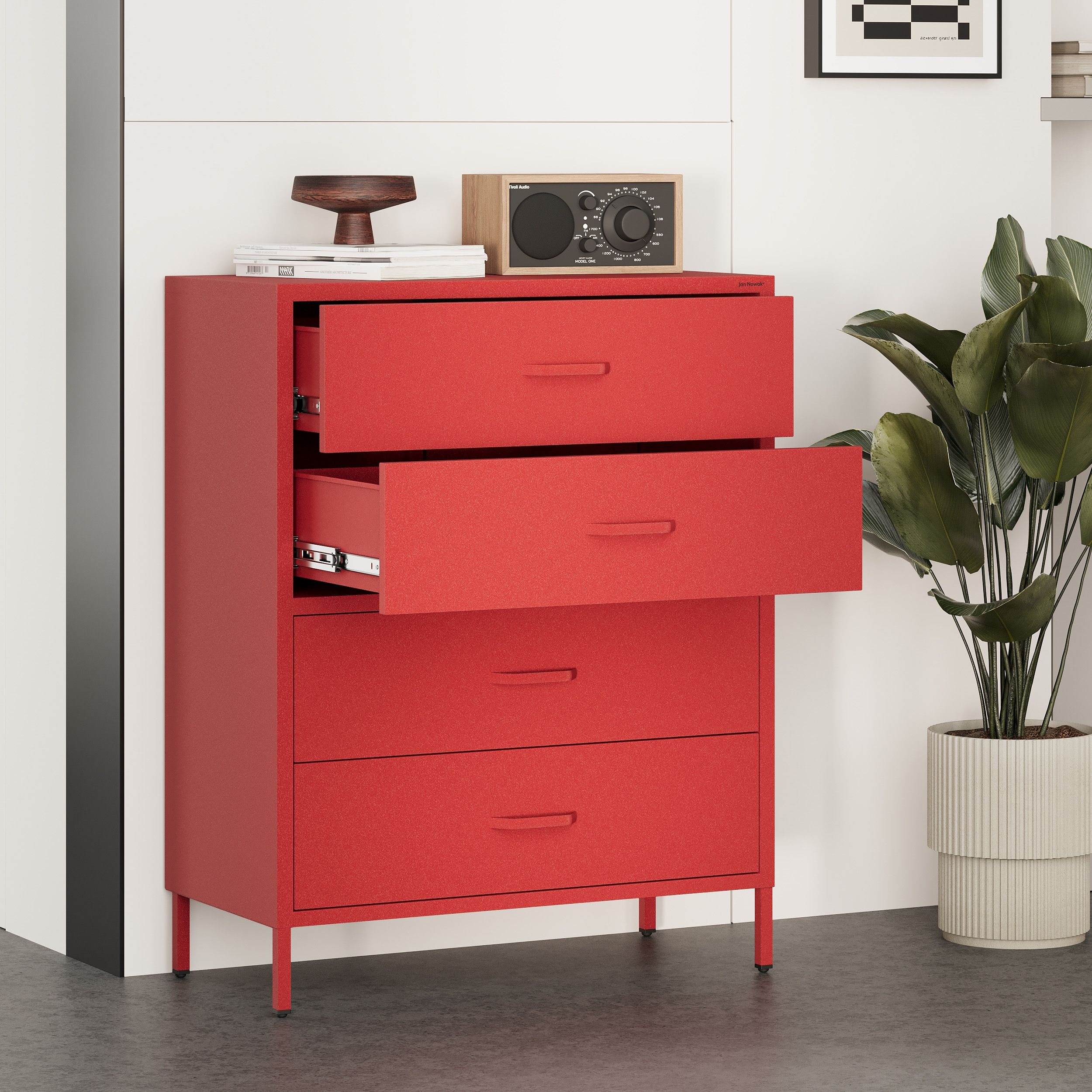 Commode Chambre en Métal, Commode Rangement 4 Tiroirs - Carla | Commode ...