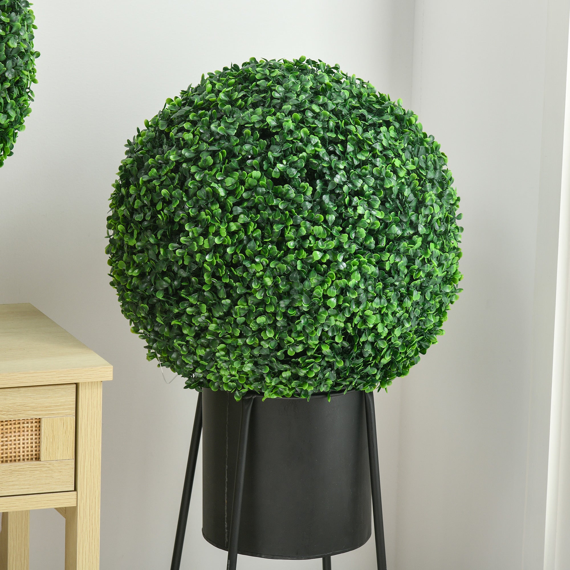 Lot de 2 boules de buis artificielles de 40 cm décoration pour intérieur ou extérieur vert - 9