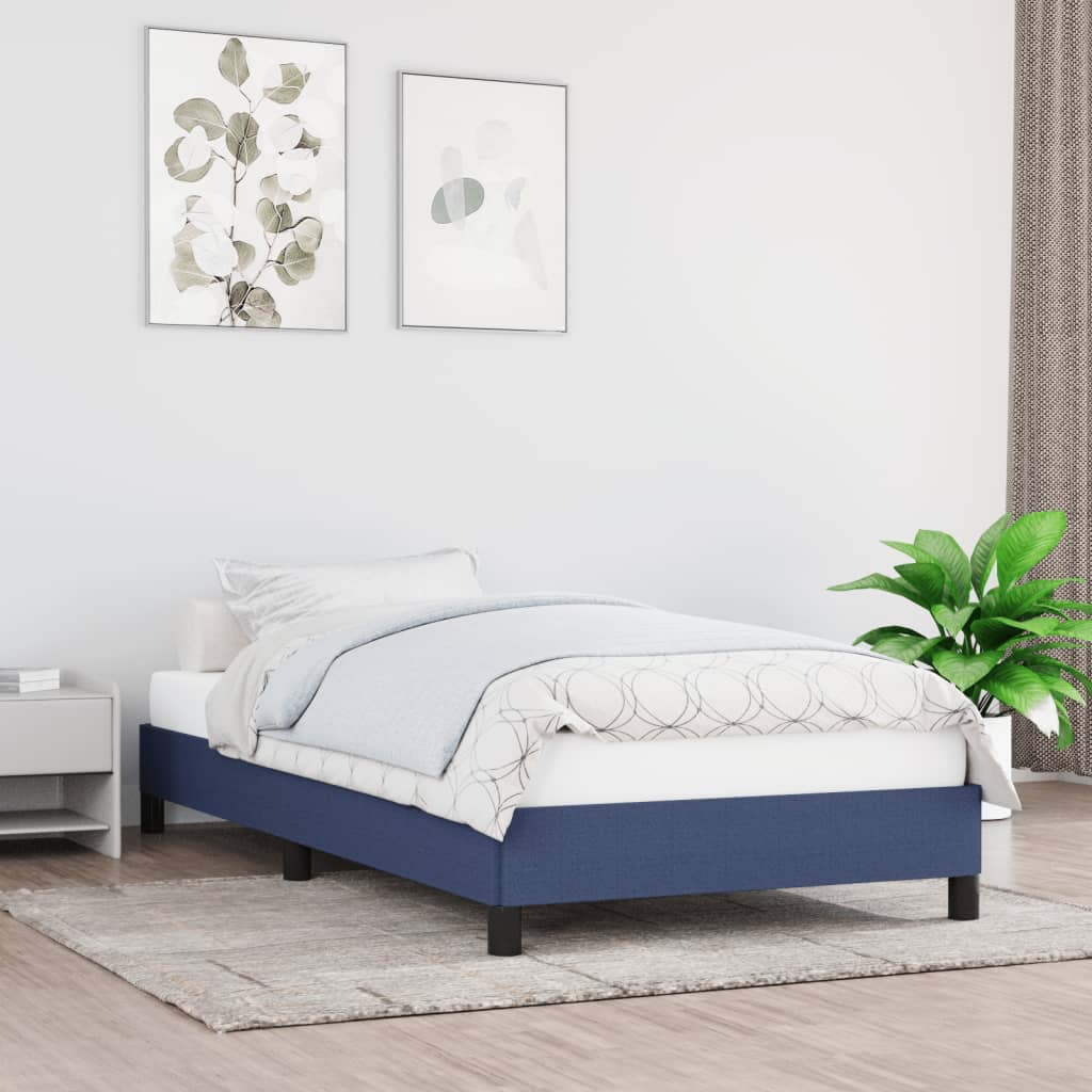 Rama łóżka bez materaca Niebieska 80x200 cm Tkanina vidaXL