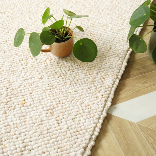 Tapis de salon ou chambre - Bouclette - Crème fouettée - 160 x 230 cm - 4
