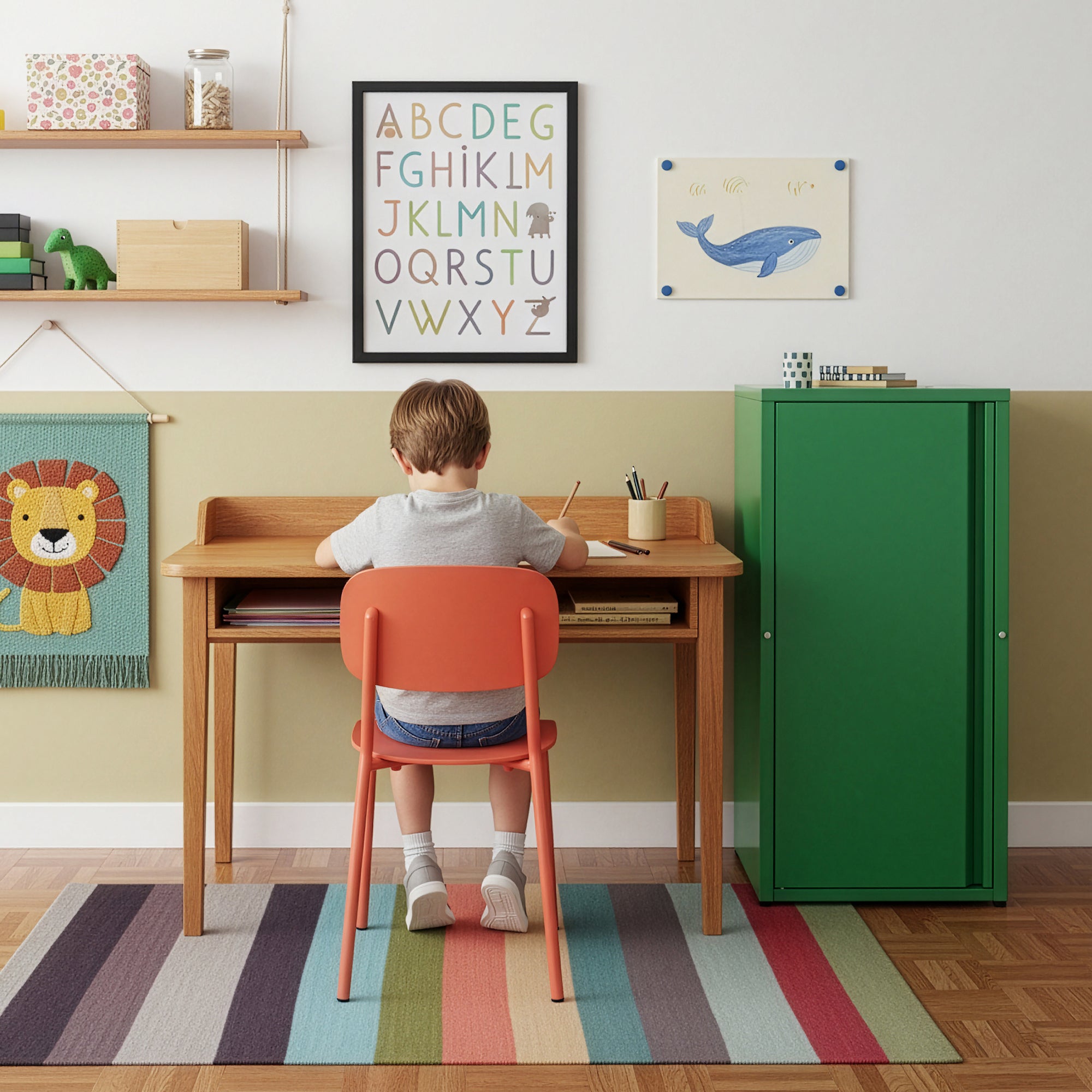 Armoire métallique Burlöv acier 88 x 40 x 35 cm vert pomme [en.casa] - 5