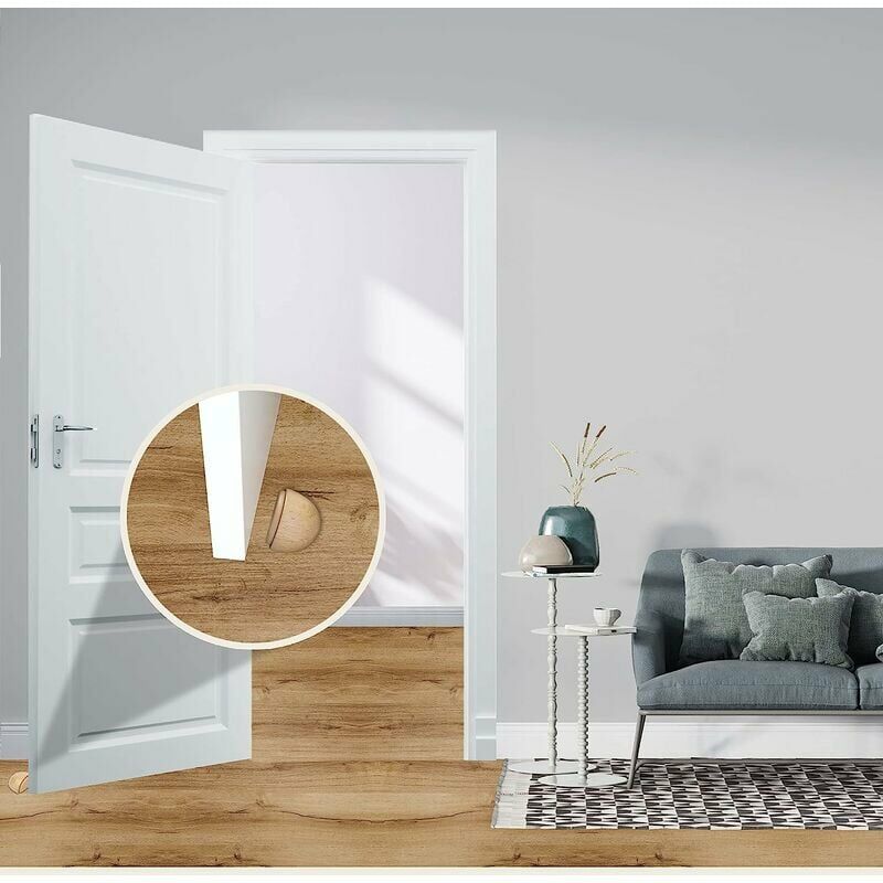 Lot de 6 Butée de Portes - Arrêt de Porte Adhesive en Bois pour Sol et ...