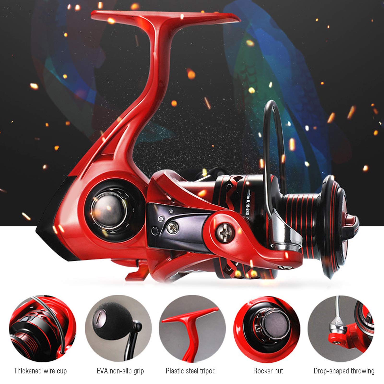 Mulinello 13+1BB 14 Cuscinetti Sinistra Destra Ruota Intercambiabile Accessorio Pesca (AST500) - 7