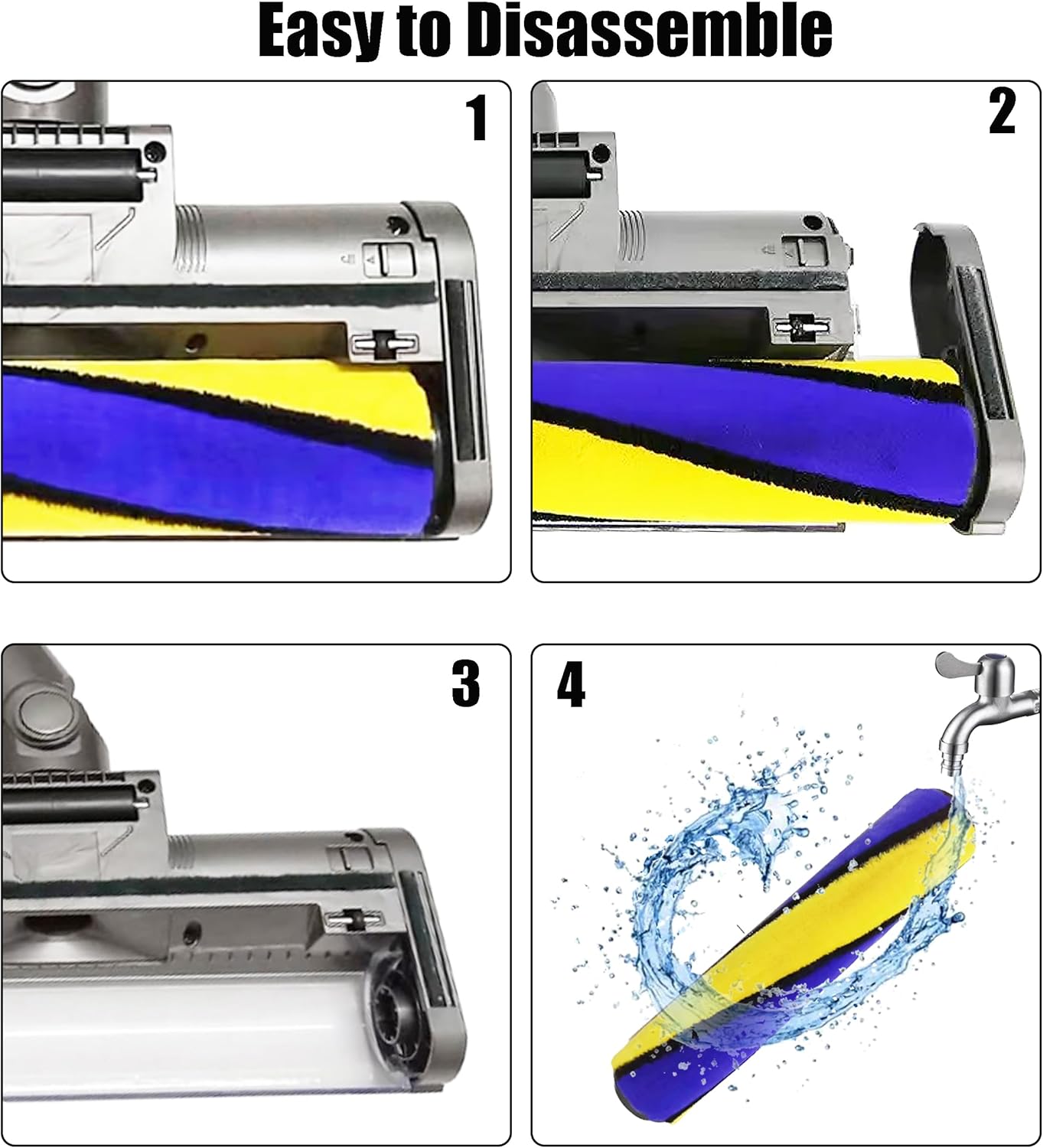 Elektryczna szczotka z zielonym światłem, kompatybilna z odkurzaczami Dyson V10, V8, V11, V15, V7. Miękka rolka, odpowiednia do twardych podłóg, parki - 5
