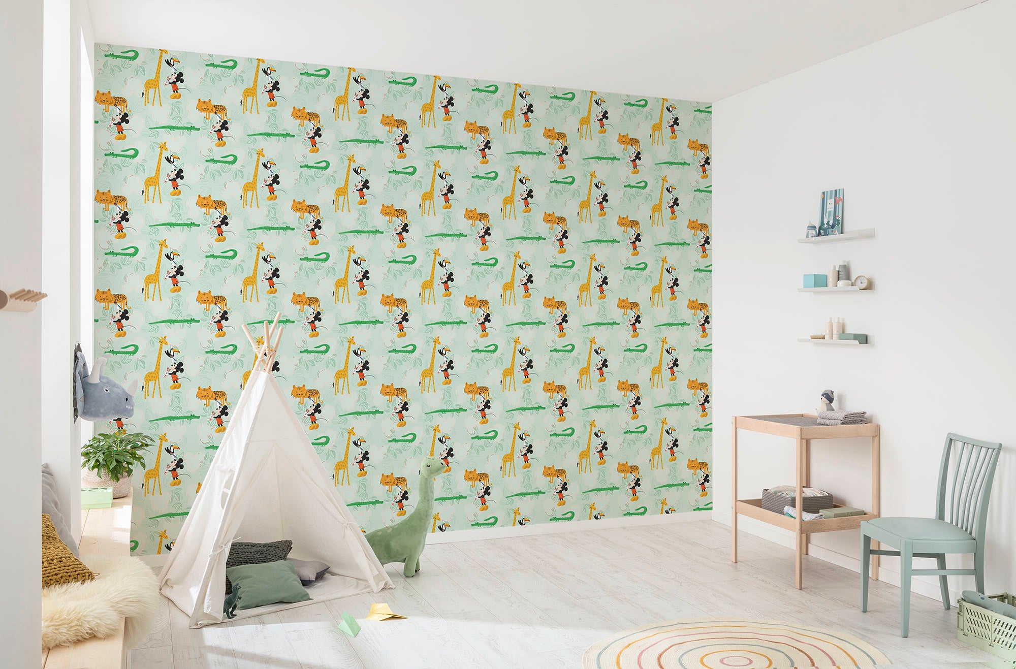 Papel pintado de komar - disney mickey doodle zoo - rodillo: 53 x 1005 cm