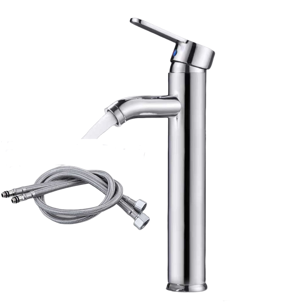 Bateria mieszaczowa do wody ciepłej i zimnej, bateria umywalkowa jednouchwytowa (kolor: wysokiej jakości galwanizacja)