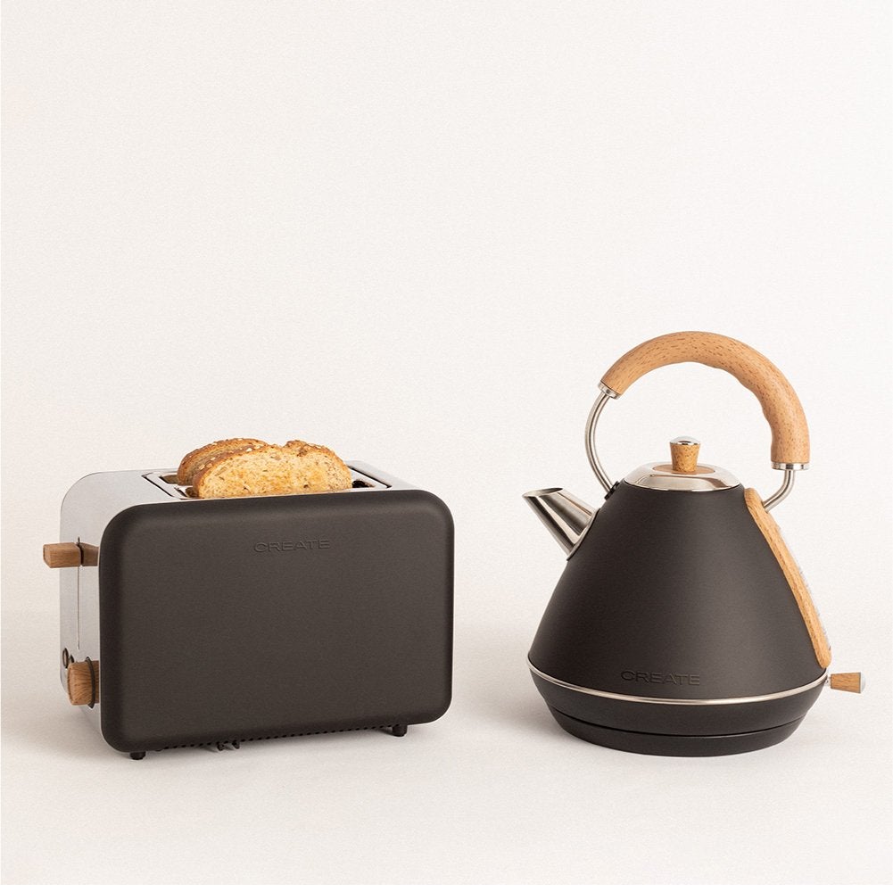 CREATE - Pack toster TOAST RETRO + czajnik elektryczny KETTLE RETRO - Noir
