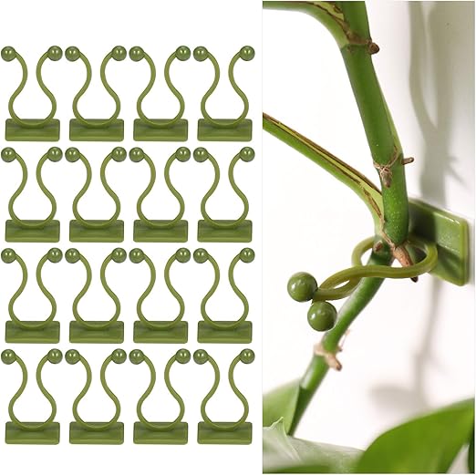 100Pcs Clip de Support pour Plantes Grimpantes, Clips de Plante Auto-adhésif, Clip de Fixation Murale Vigne Vert, Fixateur Mural, Clip Crochet
