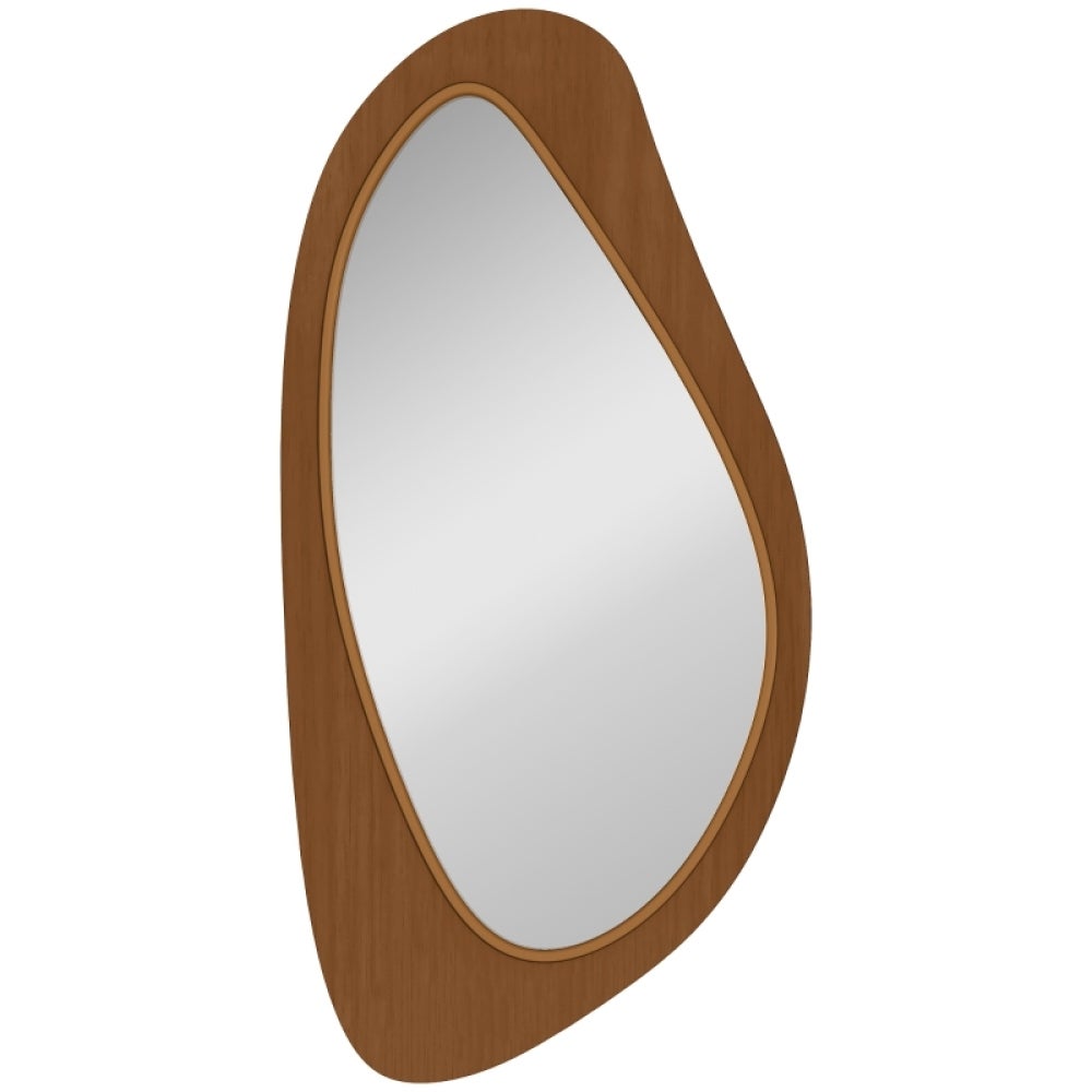 Espejo de pared ventana con marco de madera natural, espejo decorativo rectangular para dormitorio y salón, 91,5x45 cm, cristal resistente