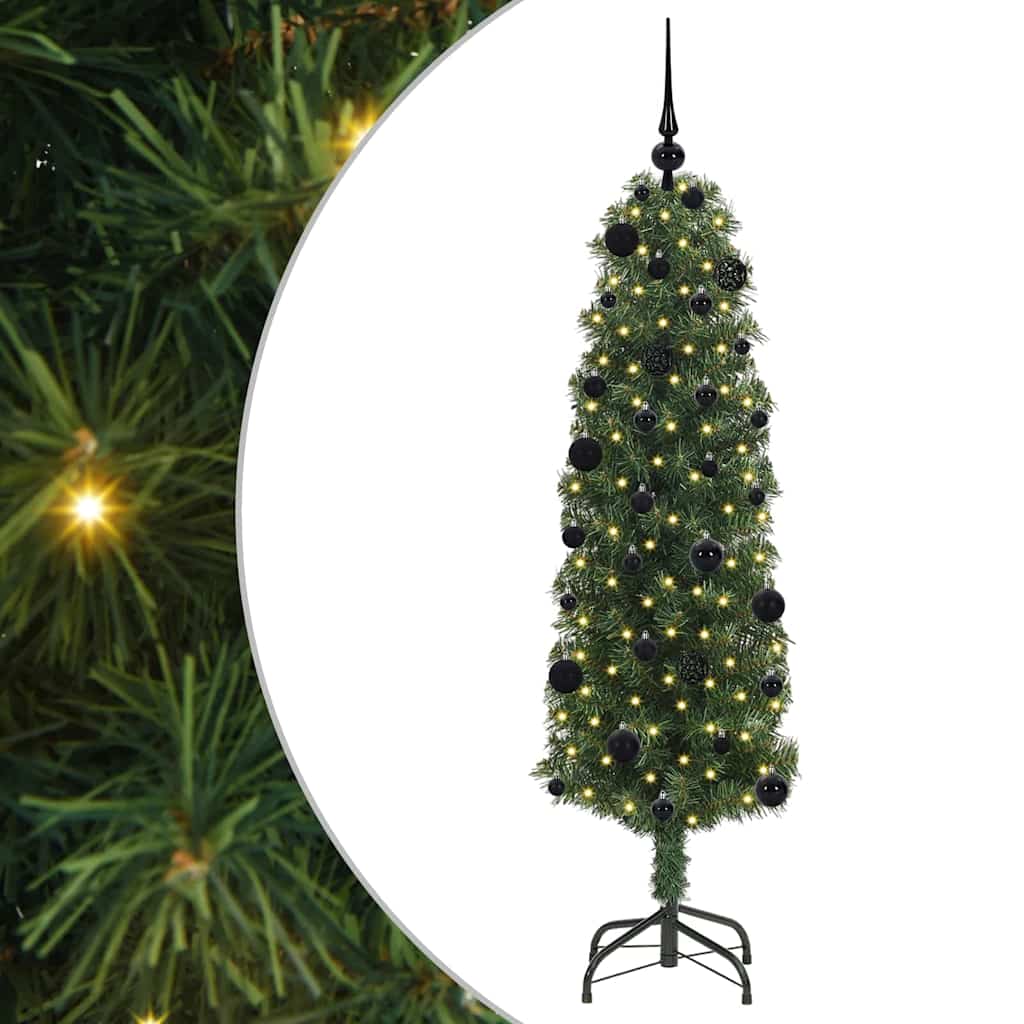 Sztuczna choinka z podstawą Zielony 150 cm PVC, stal i plastik