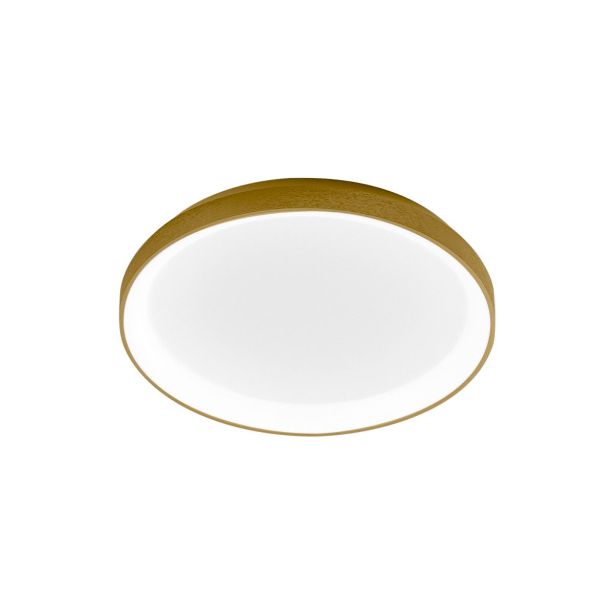 Krizia - Lampa sufitowa LED ściemnialna 38W 3000K - Ciepłe światło 3300lm, dyfuzor opalowy, złota rama, IP20, średnica 27 cm, nowoczesny design