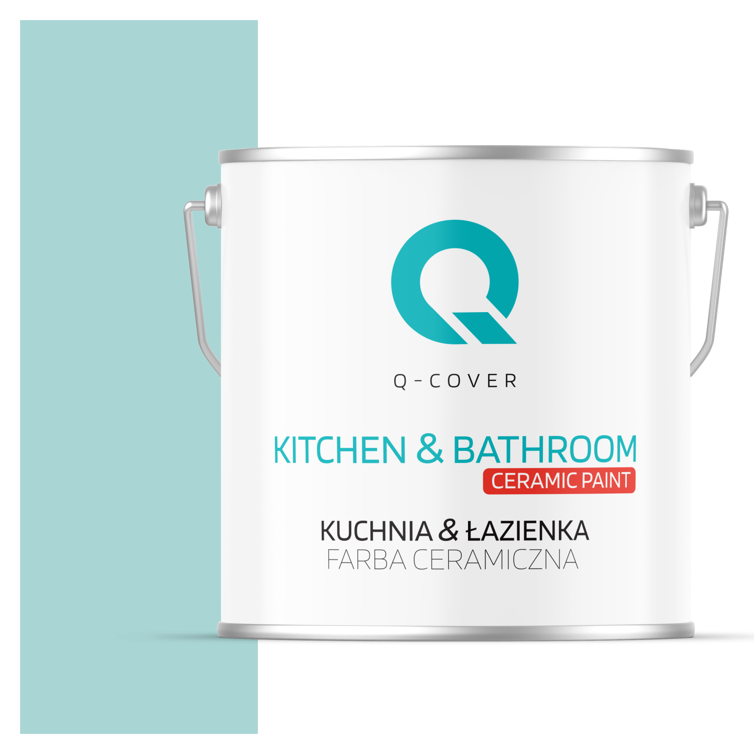 Farba Ceramiczna Kuchnia &amp; Łazienka Q-Cover Turkusowy jasny H1462 Głęboki Mat 5L