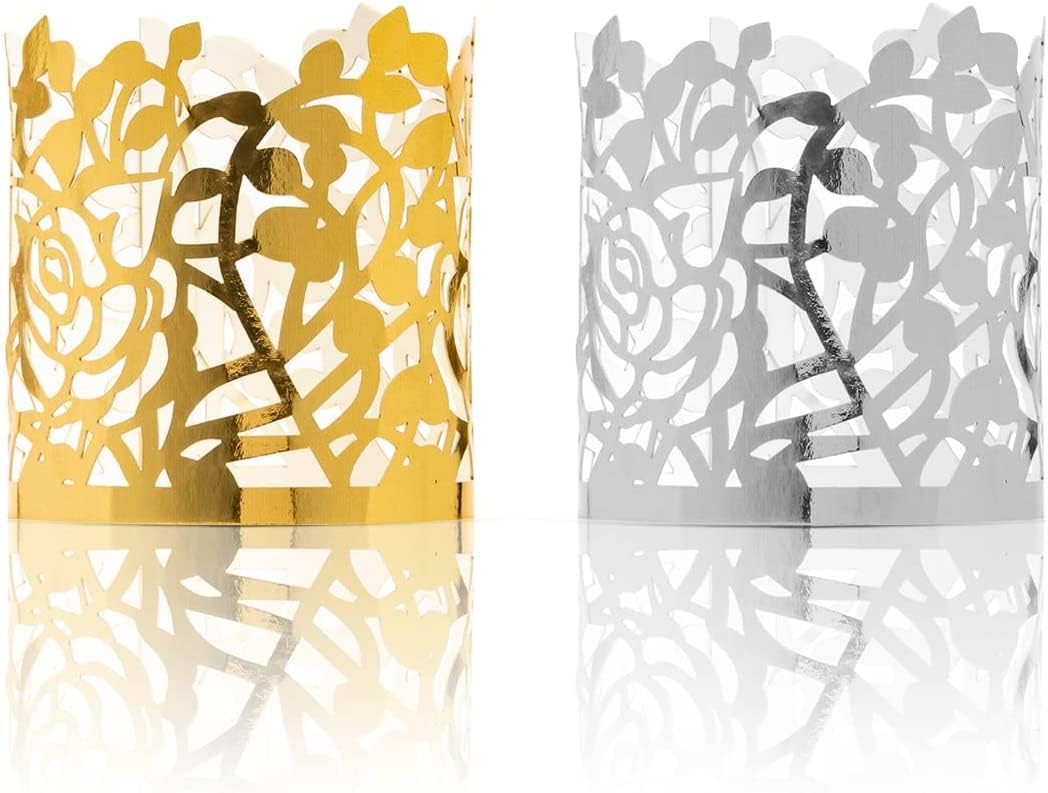 Lot de 100 Anneaux Serviette en Papier Aluminium Doré, Découpés Laser pour Décoration de Mariage et Événements Spéciaux - 4