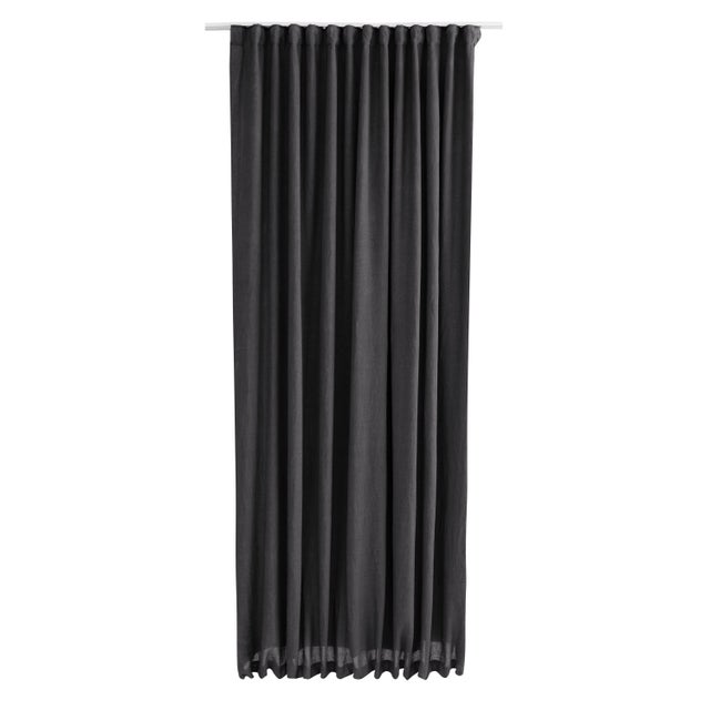 Zasłona zaciemniająca, Danae zaciemniająca, len, czarna W.280 x D.200 cm INSPIRE