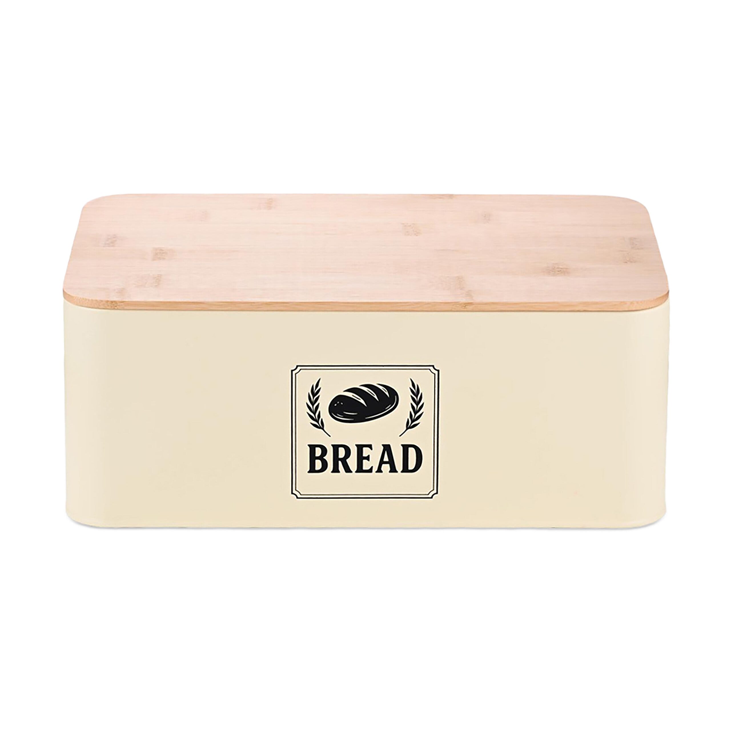 Panera, tapa de bambú, metal, (H x An x F): 13,5 x 33 x 19 cm, caja Panera, tapa de bambú, metal, (H x An x F): 13,5 x 33 x 19 cm, caja