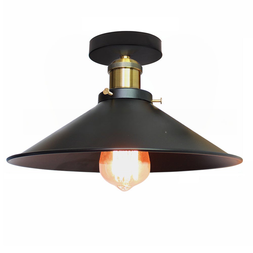 Plafon w stylu industrialnym, retro metalowe żyrandole, lampy wiszące LED, wysokiej jakości plafon, φ30 cm (czarny i złoty)