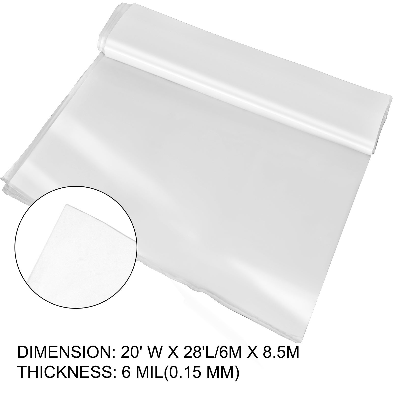 Film pour Serre SucceBuy 20 x 28 pi 6 Mil Polyéthylène Résistant aux UV Plastique Transparent pour Rétention de Chaleur et Durabilité Optimales - 2