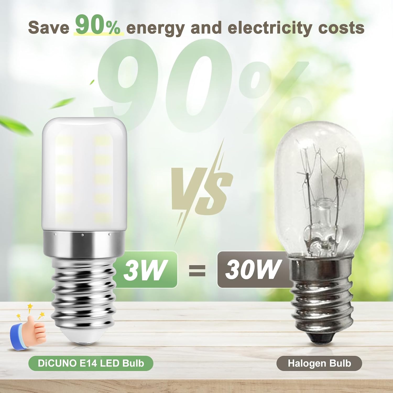 Ampoule LED réfrigérateur E14, Blanc froid 6000K, 3W pour réfrigérateur, 300lm, Petit culot à vis lampe LED, 2 Unité - 3