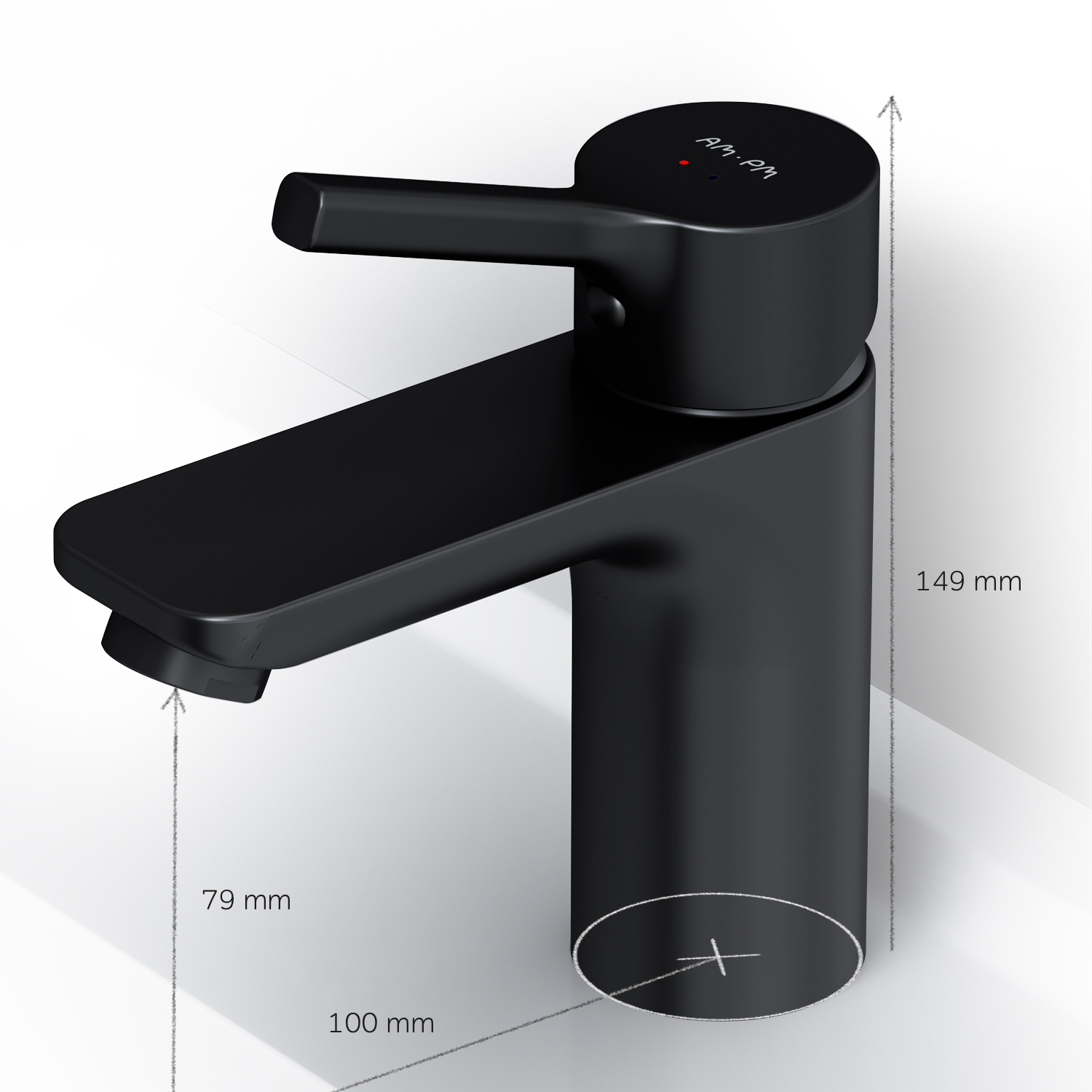 Mitigeur de lavabo Mitigeur Salle de Bain Robinet de lavabo Noir, X-Joy S taille S, FXB02122 AM.PM - 8