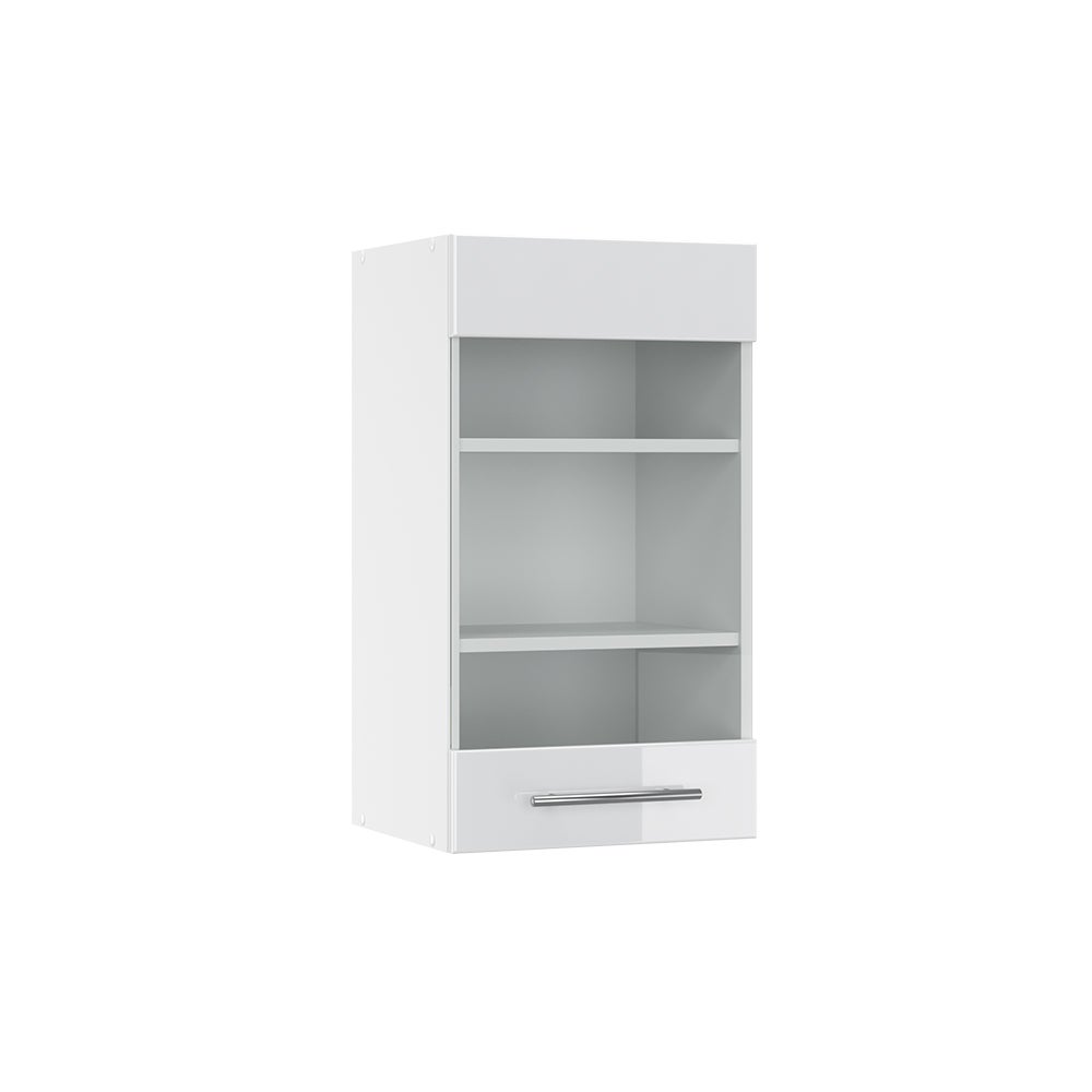 Vicco Szklana szafka kuchenna Fame-Line, Biały wysoki połysk, 40 cm