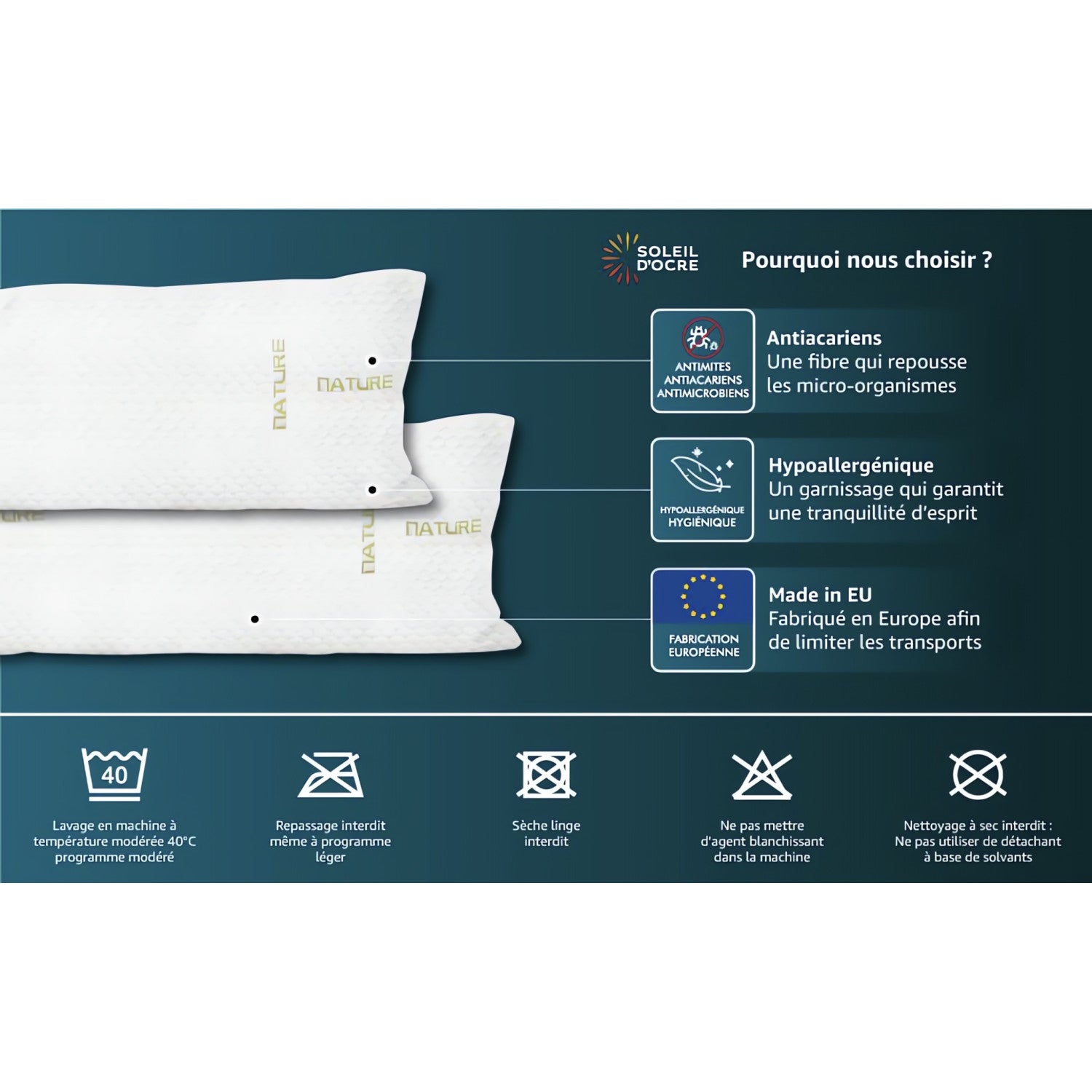 Taie de traversin 240x43 coton FOREVER