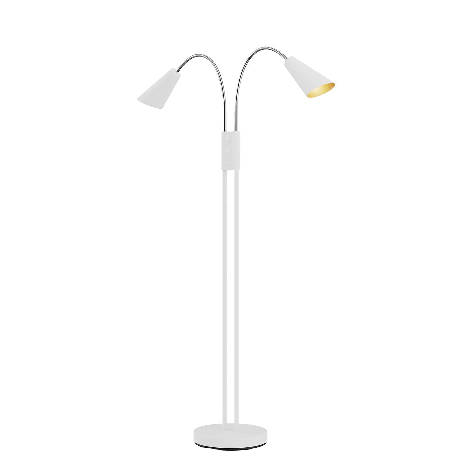 Lucande lampe sur pied Medira, hauteur 124 cm, à 2 lampes, blanc ...