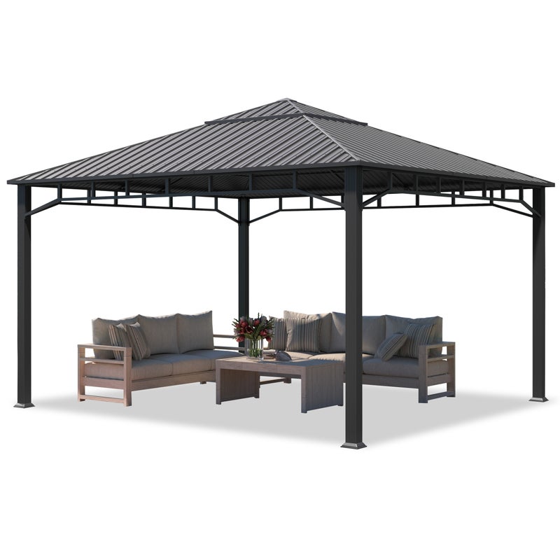Pawilon ogrodowy 4x4 m dach stalowy hardtop bez ściany boczne
