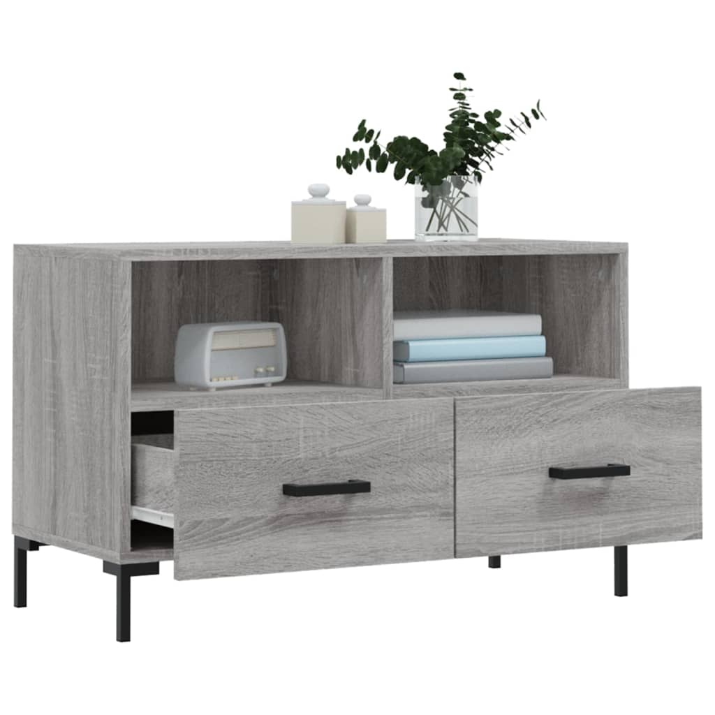 Meuble TV Sonoma gris 80x36x50 Bois d'ingénierie - 4