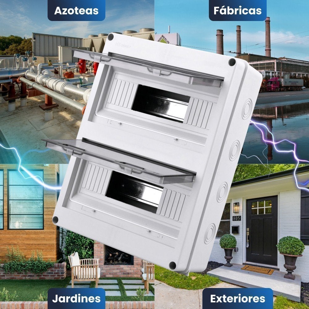 Caixa estanque com calha DIN para 24 módulos IP65 - 7