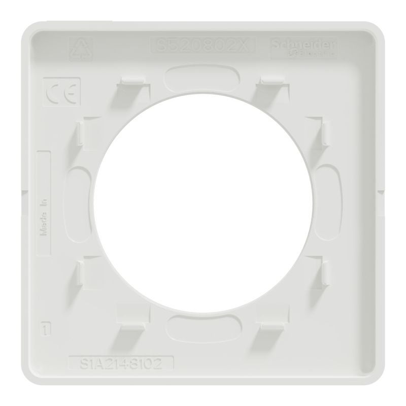 plaque schneider electric odace touch - 1 poste - bois nordique - liseré blanc - 3
