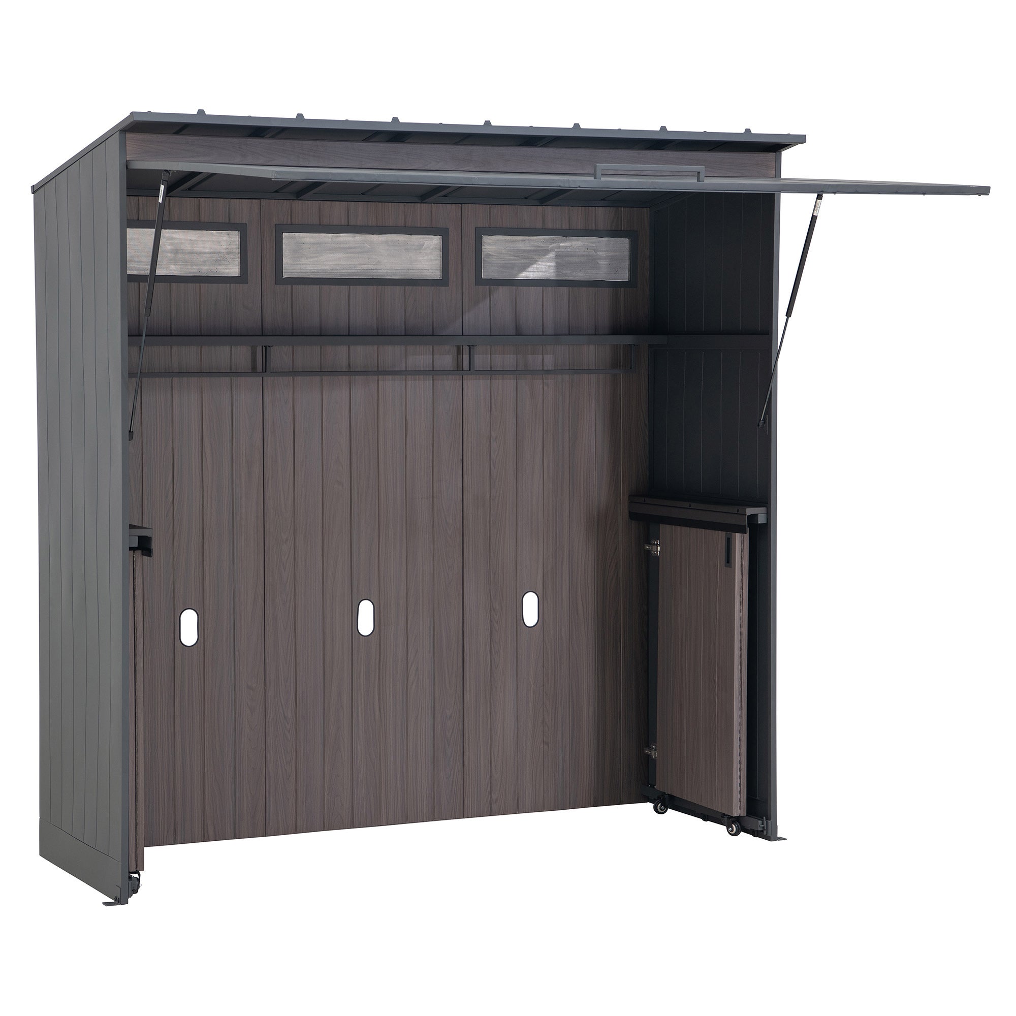 Domek ogrodowy MAMBO do kuchni na świeżym powietrzu - 94 cm x 220 cm, antracyt