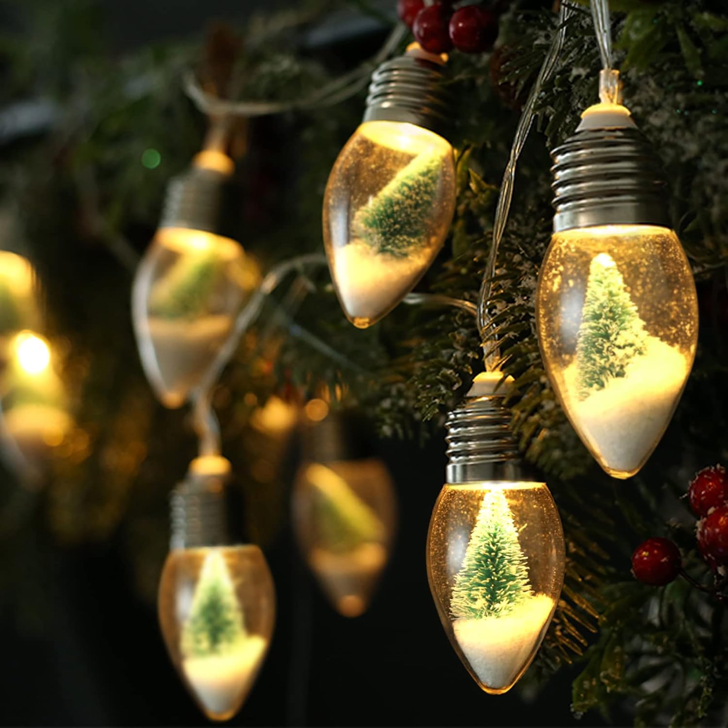 Guirlande lumineuse de Noël verte avec 140 LED multicolores 3,5 m IP44 - Dasher