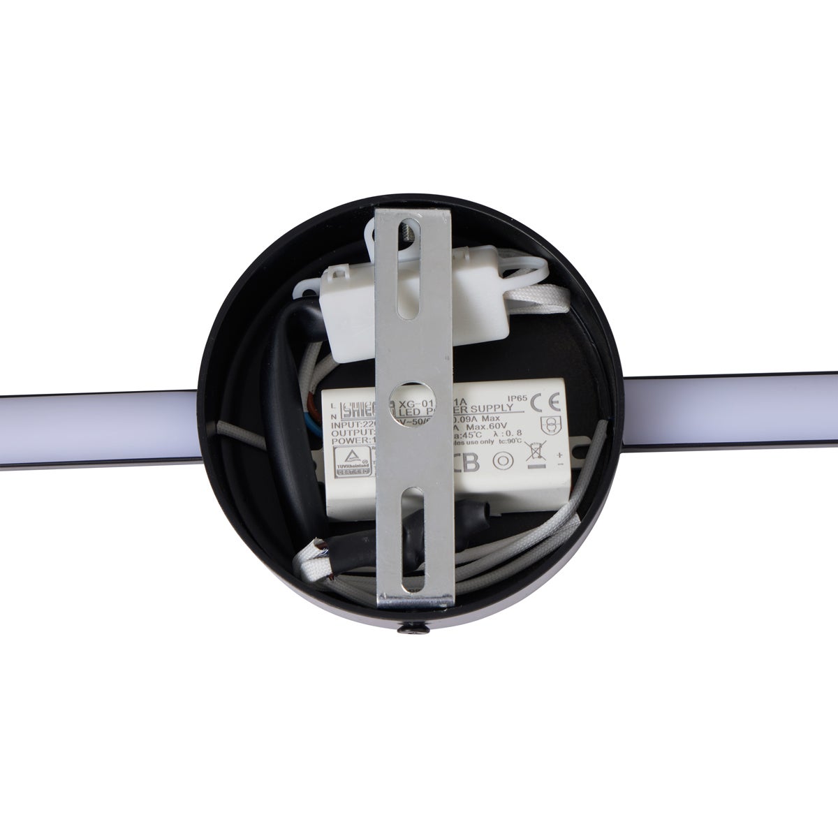 Qazqa nowoczesny lampa ścienna - Clockwise - czarny, led zintegrowana 10w zestawie, Integrated led, 3000k, ciepła biel, 60cm - 8