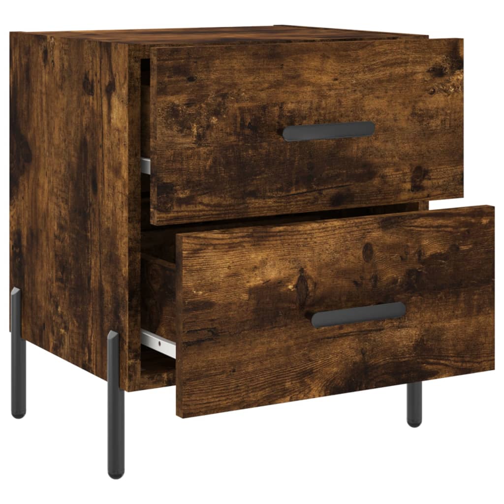 Maison Exclusive - Table de chevet chêne fumé 40x35x47,5 cm bois d’ingénierie - 5