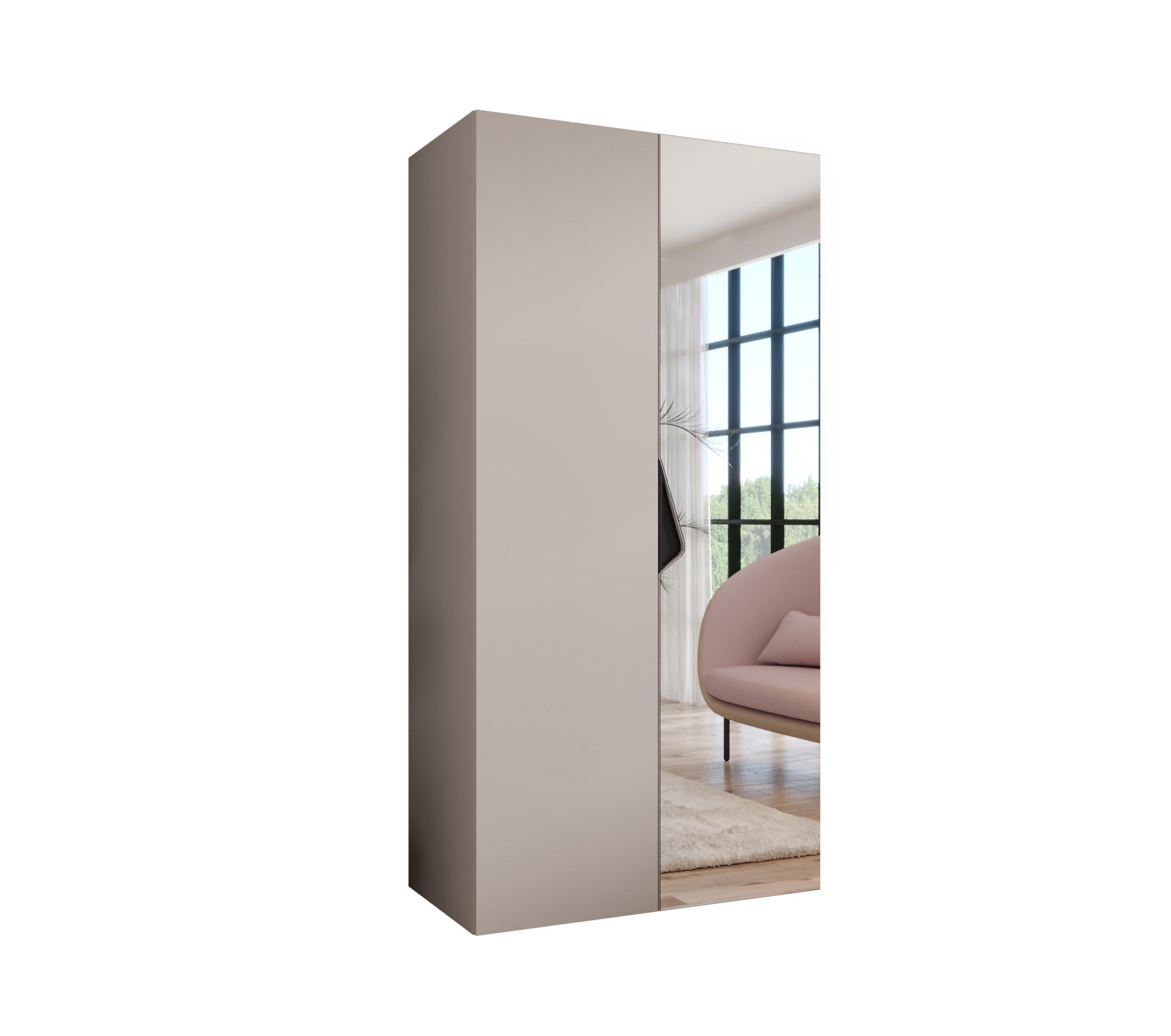 Szafa uchylna otwierana Sandi 2 100 x 52 x 202 cm kaszmir + u. Czarny Abiks Meble
