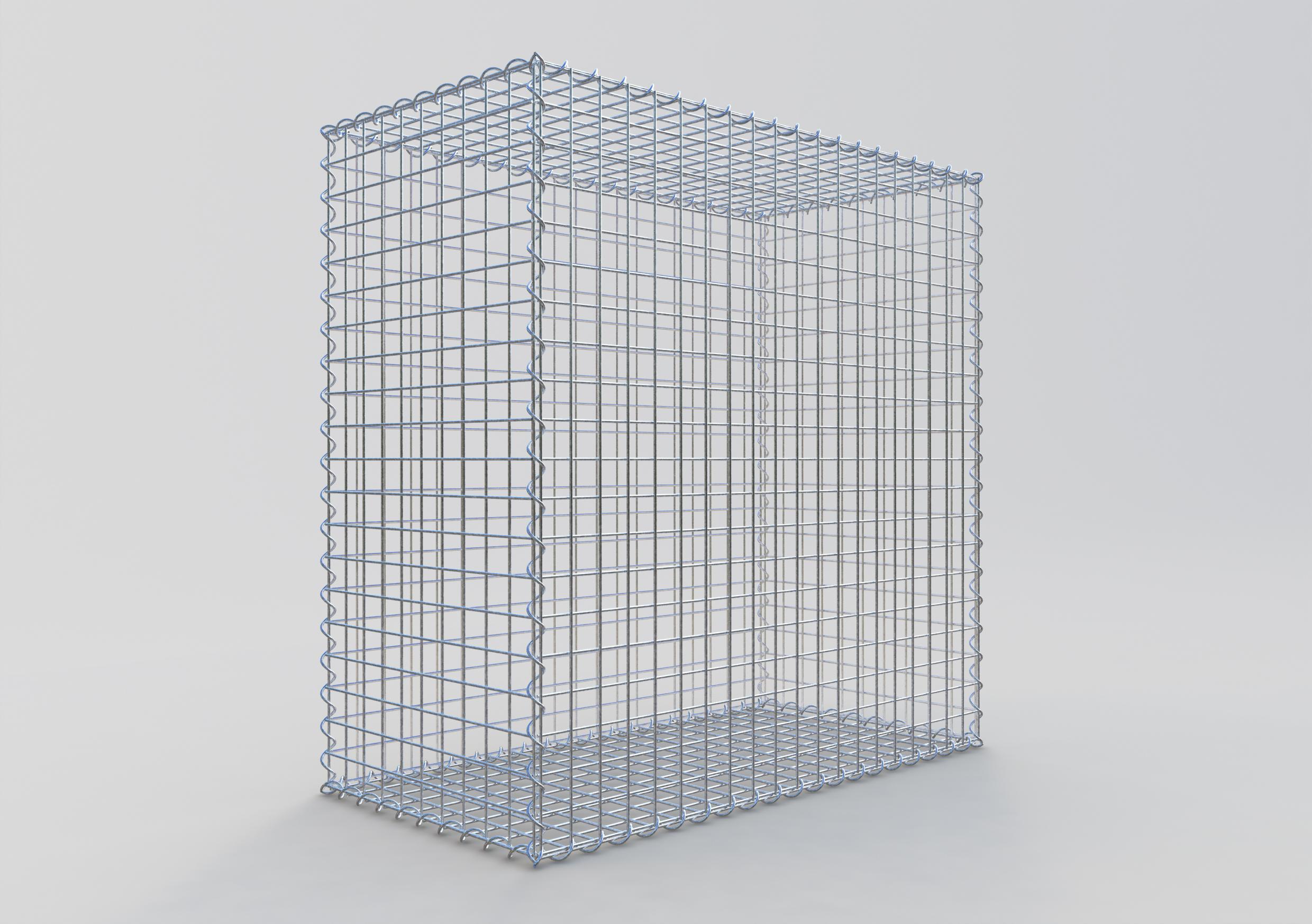 Gavión de acero galvanizado 100x100x50cm (LxAxP), malla 5 x 5cm, Espiral, jaula metálica para muro o jardín - 6