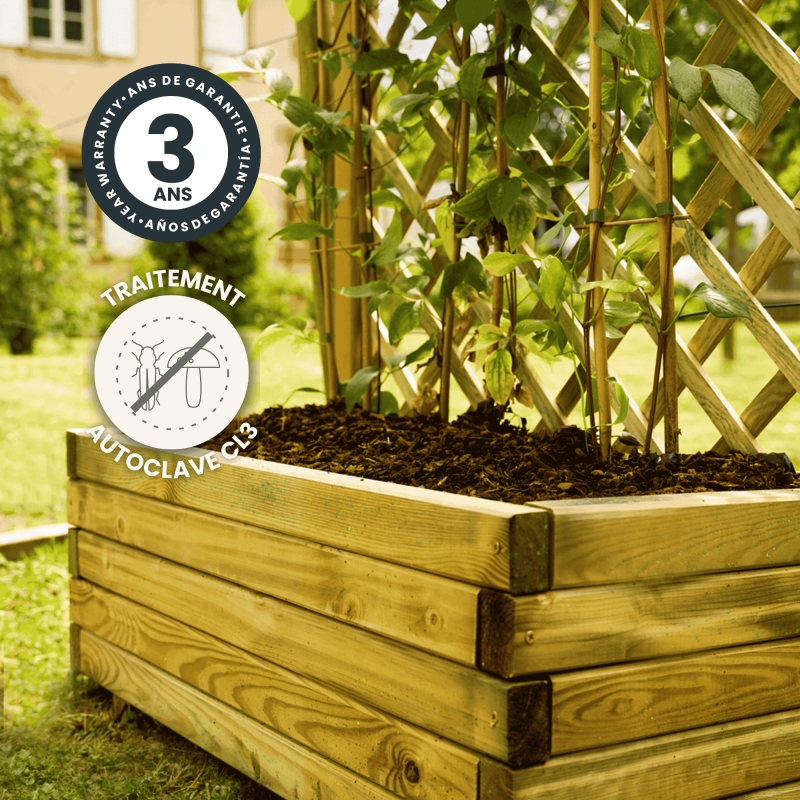 Bac à fleurs treillis arc 