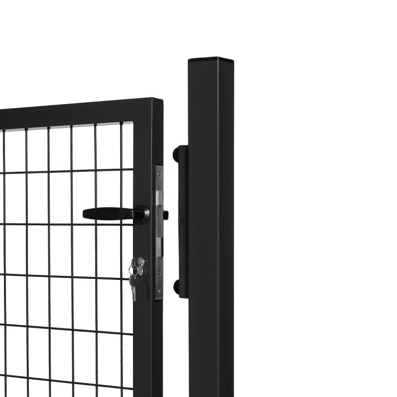 Portillon grillagé en acier galvanisé maille 100 x 50 L 1m x H 1m75 Noir - 2