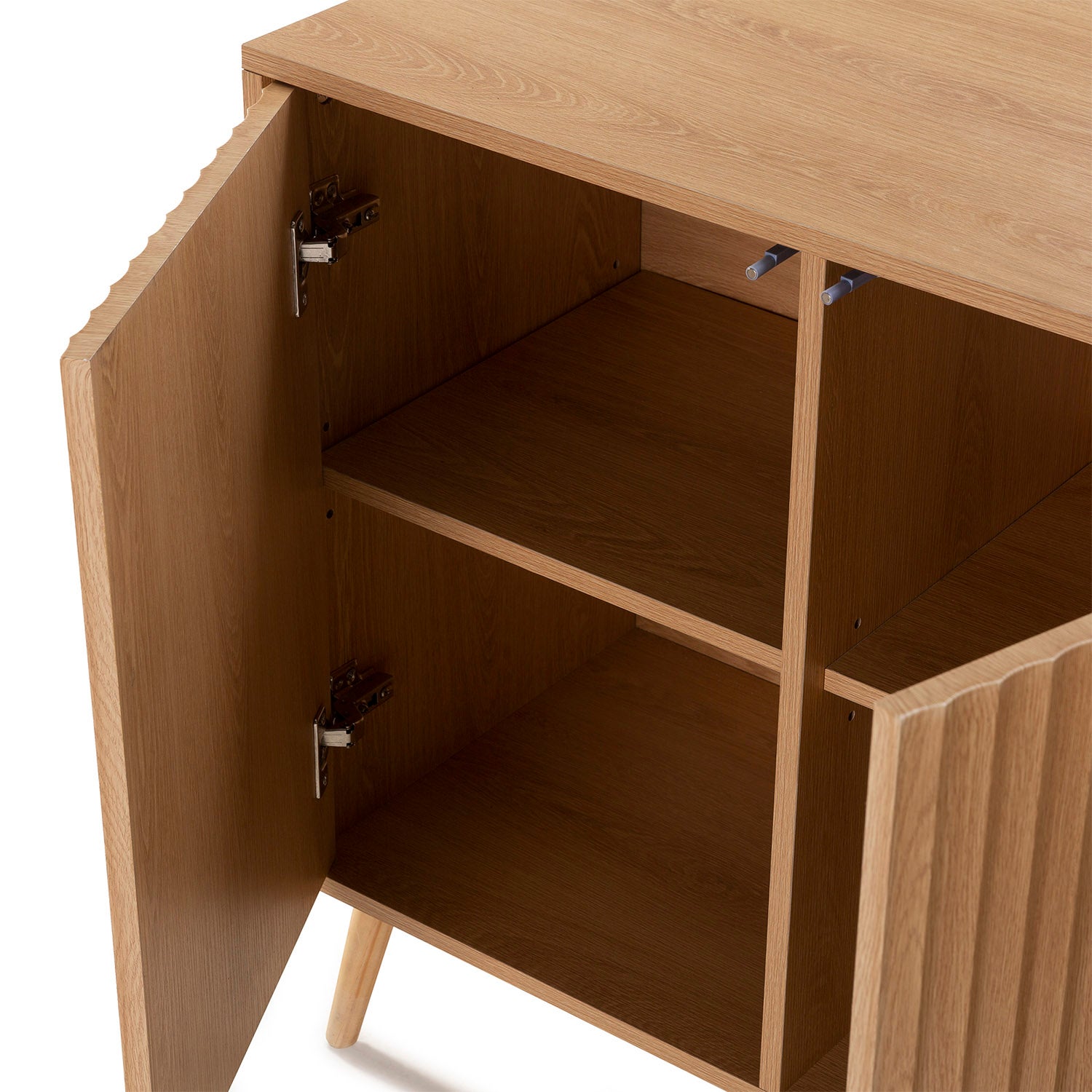 Buffet Lluvia 3 portes en chêne, largeur 120 cm - 6