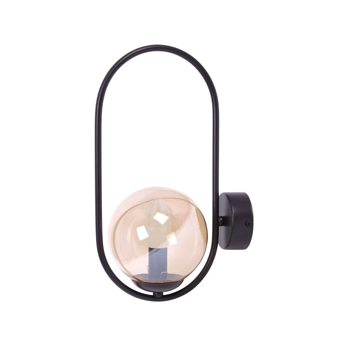 Kinkiet ścienny Venta czarno-bursztynowy 1xE14x40W styl minimalistyczny wym: 35 x 22 x 14 cm szkło IP20 Kaja